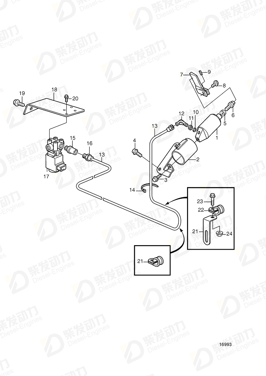 VOLVO Pneumatic cylinder 3979028 Drawing